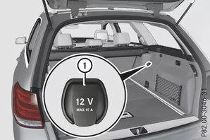 Steckdose im Laderaum (T-Modell)